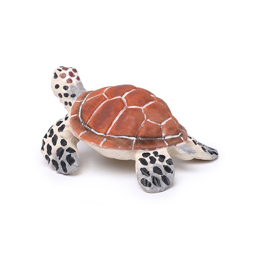 Wooden Carved Seychelles Brown Sea Turtle 8CM