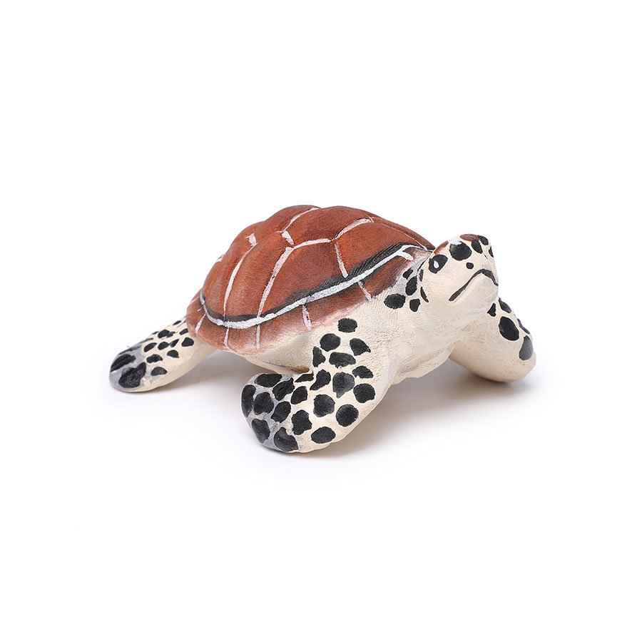 Wooden Carved Seychelles Brown Sea Turtle 13CM