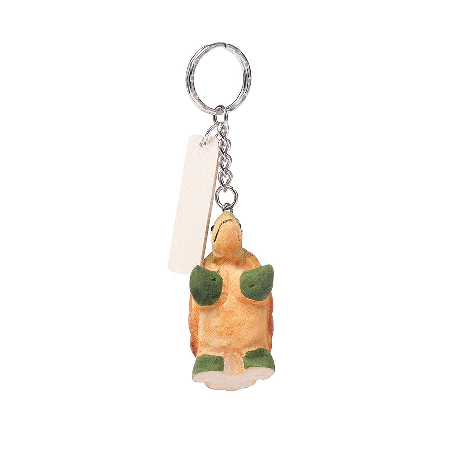 Wooden Carved Seychelles Sea Turtle Keychain