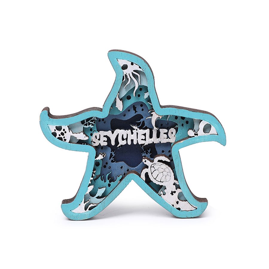 Five-Layer Wooden Seychelles Sea Star Magnet